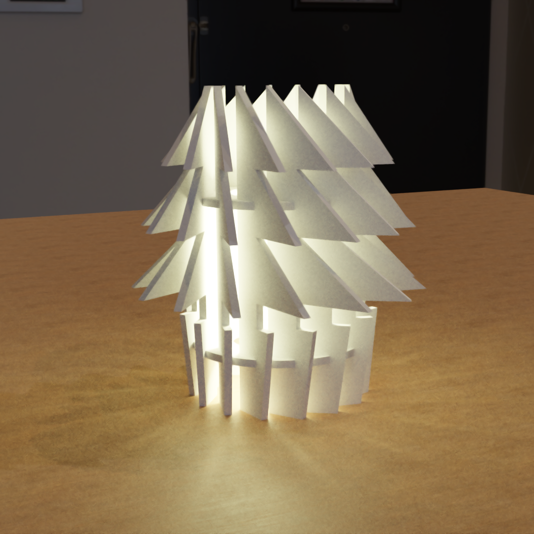 Tafel lamp kerstboom Spullen van Hout